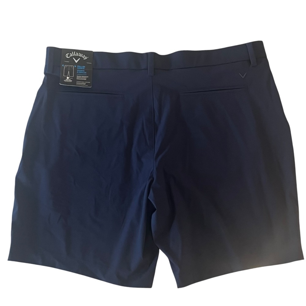 NWT Callaway Shorts Men L Peacock Pull On Zip Fly Stretch Waist Performance Golf - Picture 2 of 9